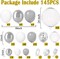 White Silver Balloon Garland Arch Kit,145pcs Grey Silver White Clear Balloons for Engagement Wedding Birthday 2024 Graduation Baby Shower Anniversary Party Decorations